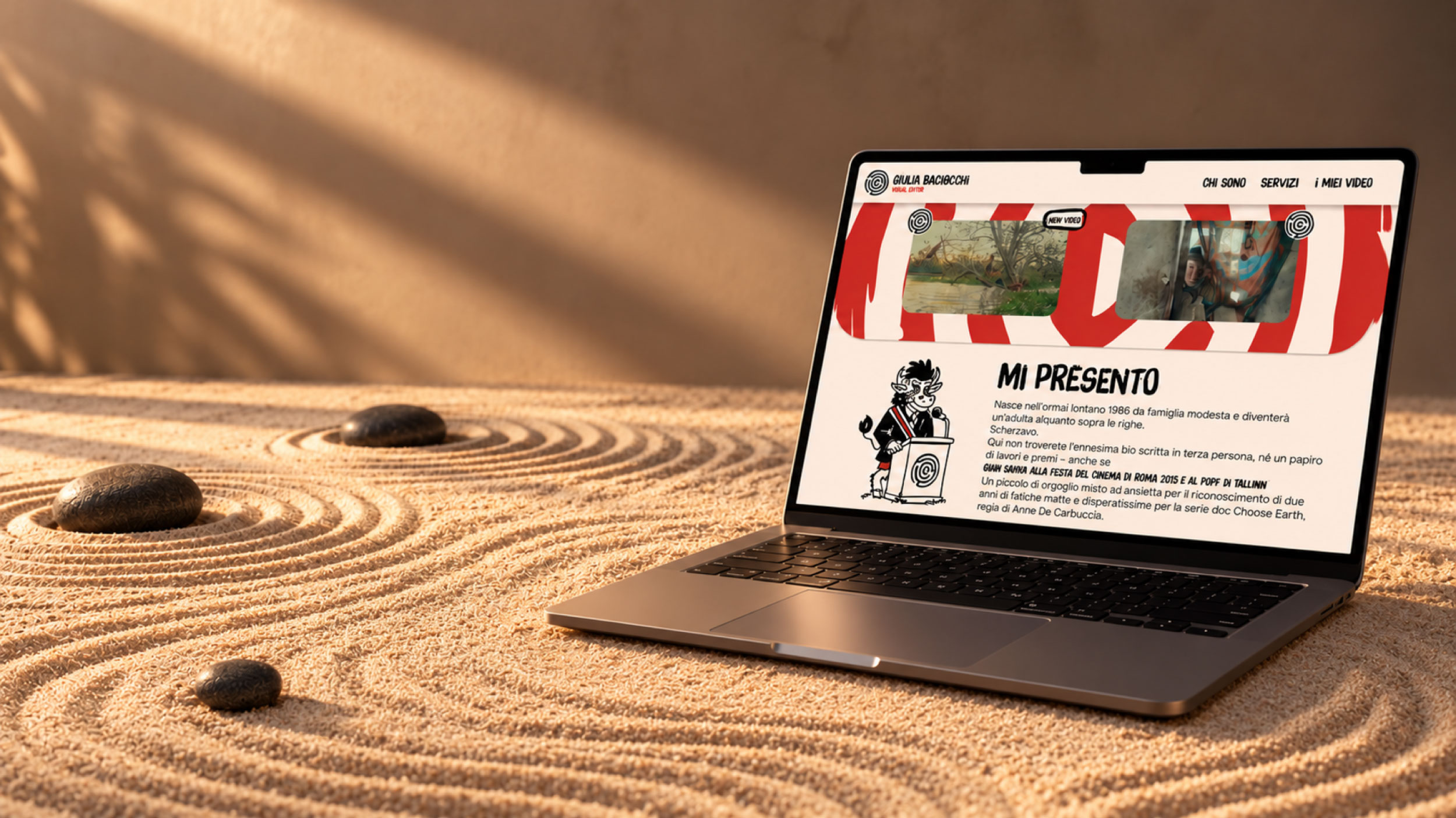 Hero orizzontale della brand identity di Giulia Baciocchi, video editor
