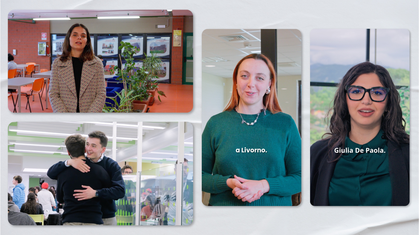 Frame delle interviste agli studenti per DSU Toscana, con momenti di vita negli studentati