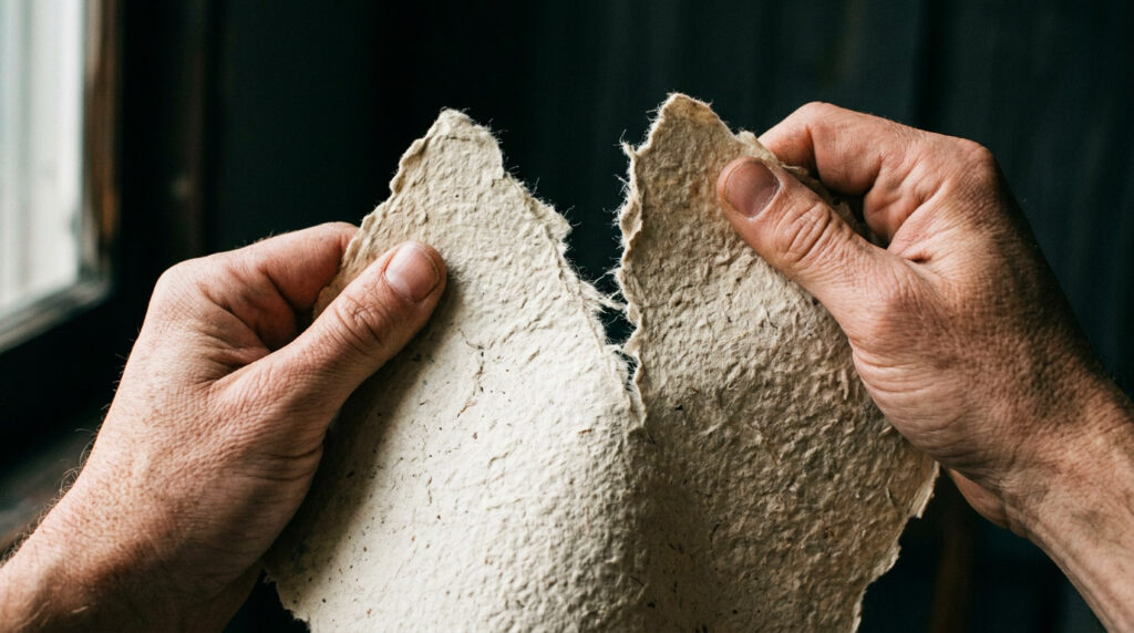 Texture di carta strappata come esempio di imperfezione visiva
