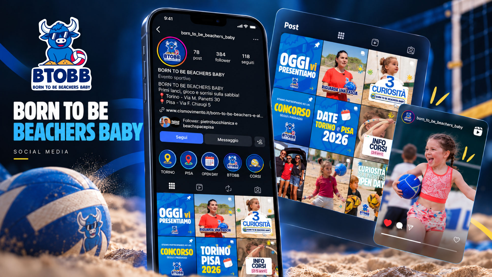 Feed Instagram e social media design Born to Be Beachers