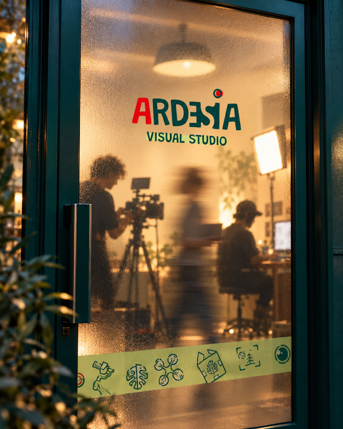 Porta dello studio con decalcomania Ardesia